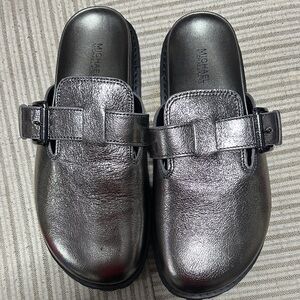 Michael Kors Shiny Black Leather Mules